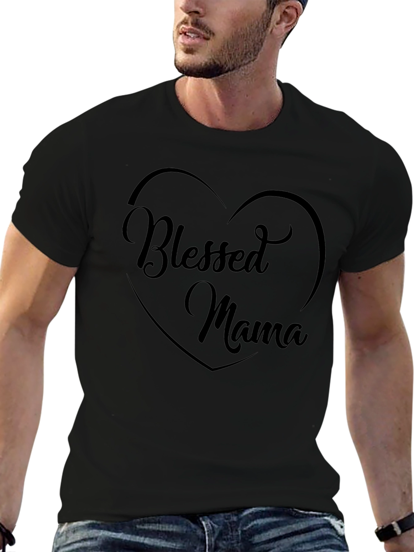 Blessed Mama Graphic Tee - Black