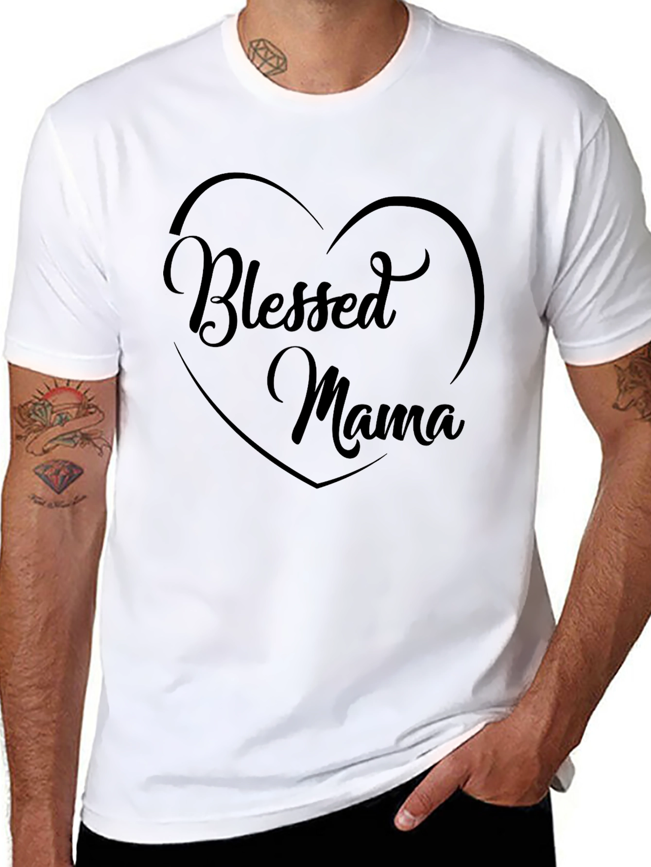 Blessed Mama Graphic Tee - Black