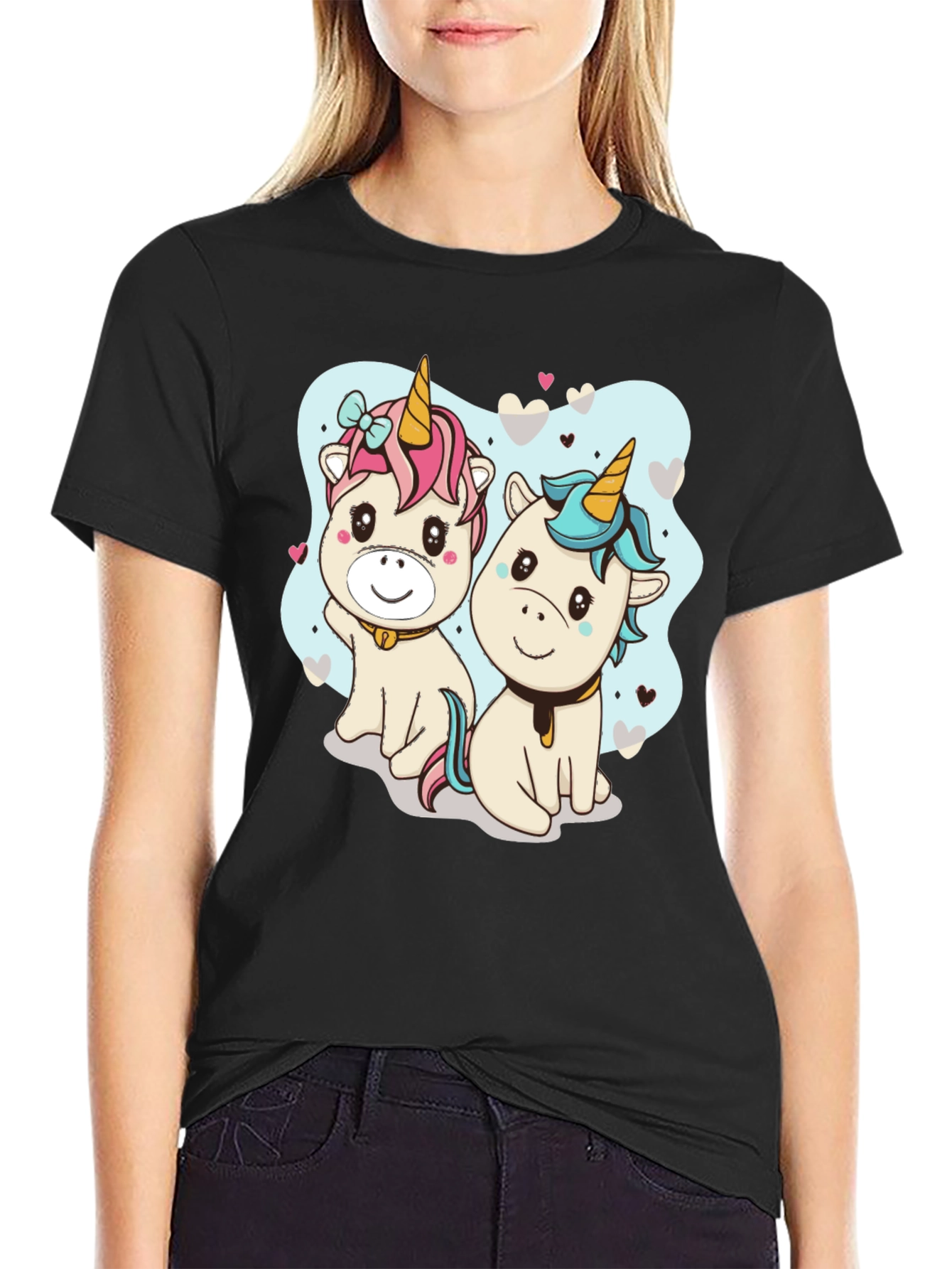 Cute Unicorn Cartoon Graphic T-Shirt