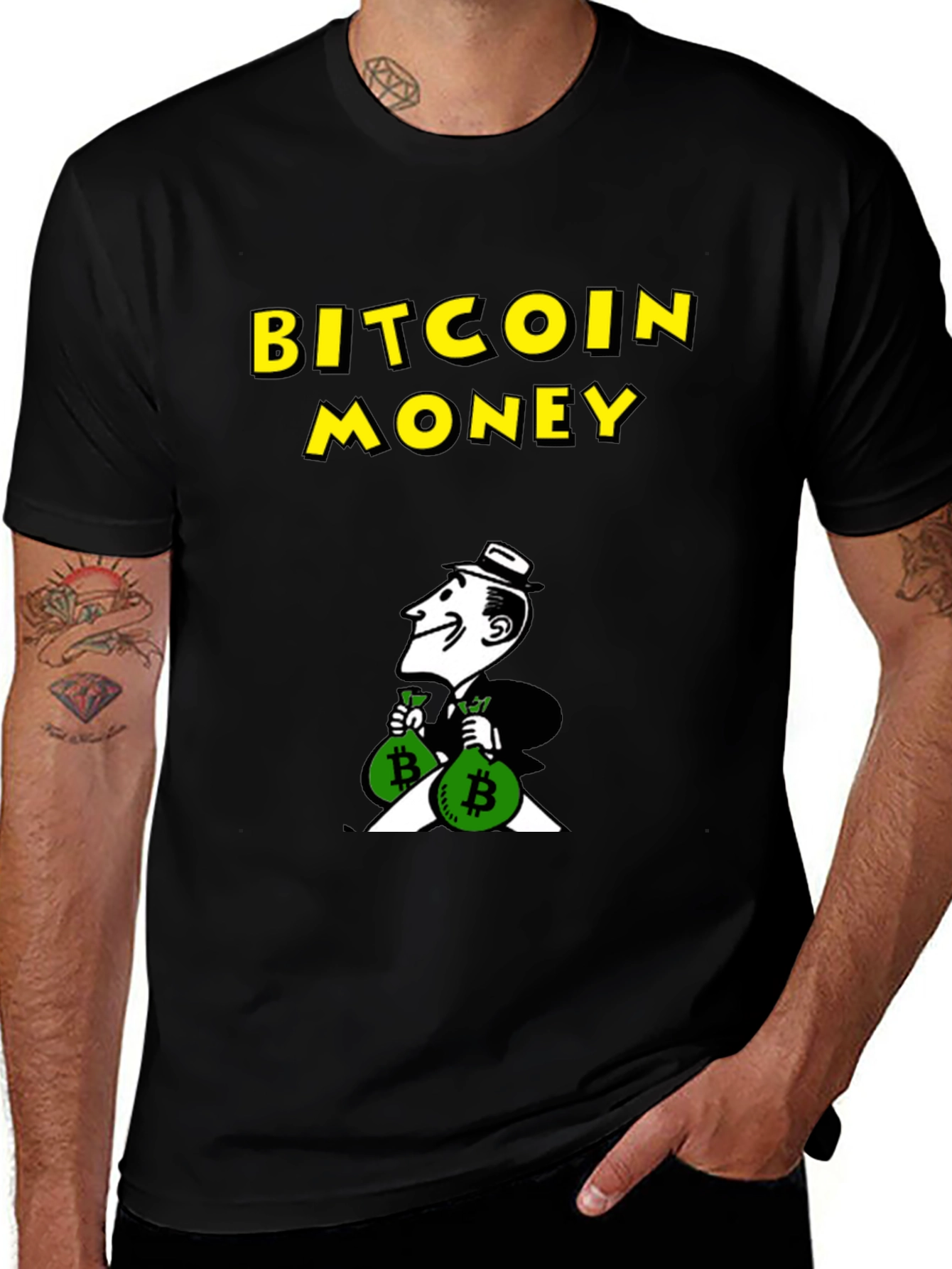 Bitcoin Money Black Graphic Tee