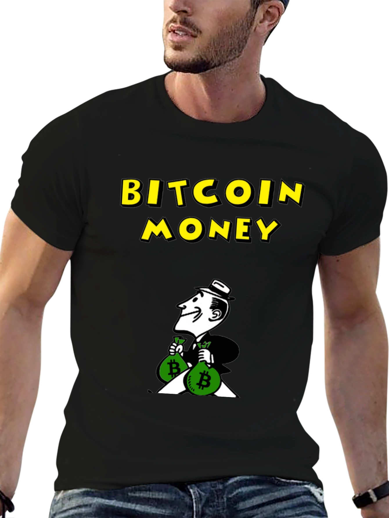 Bitcoin Money Black Graphic Tee