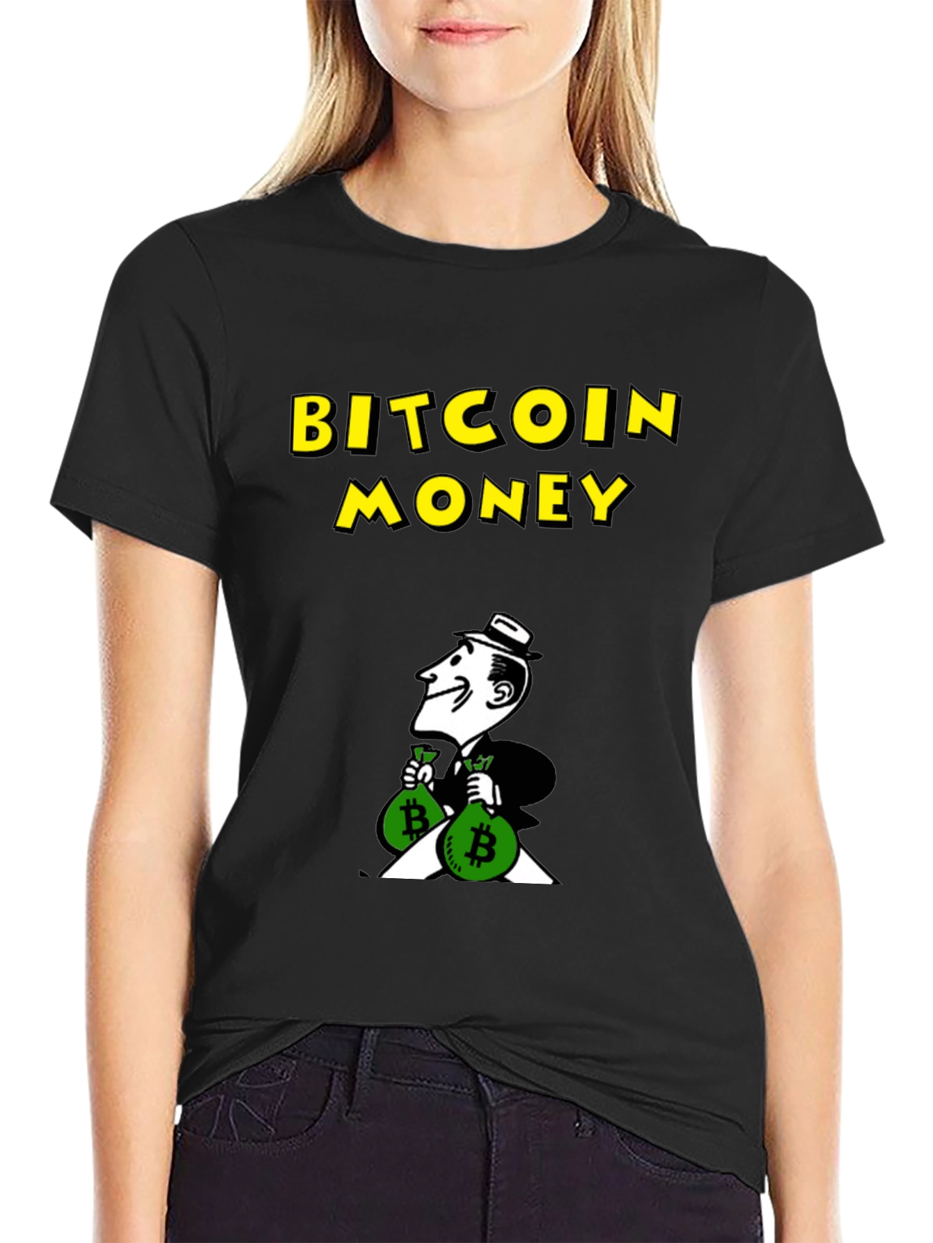 Bitcoin Money Black Graphic Tee