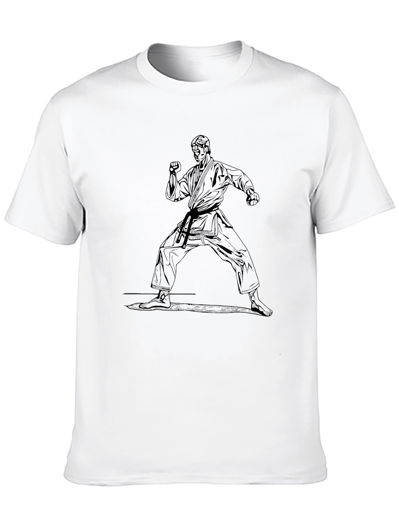 Karate Stance Graphic Tee - Martial Arts Black Shirt