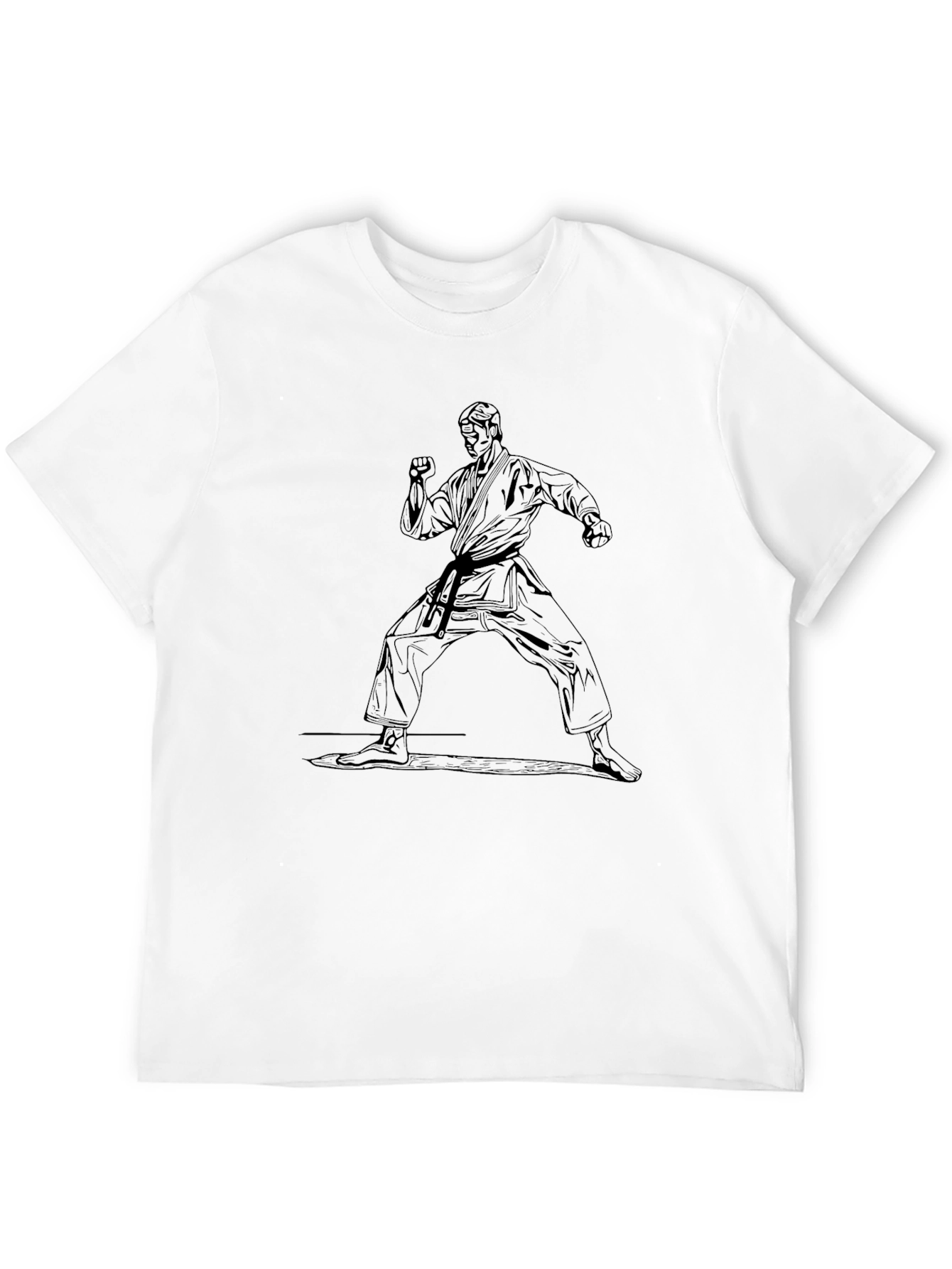 Karate Stance Graphic Tee - Martial Arts Black Shirt