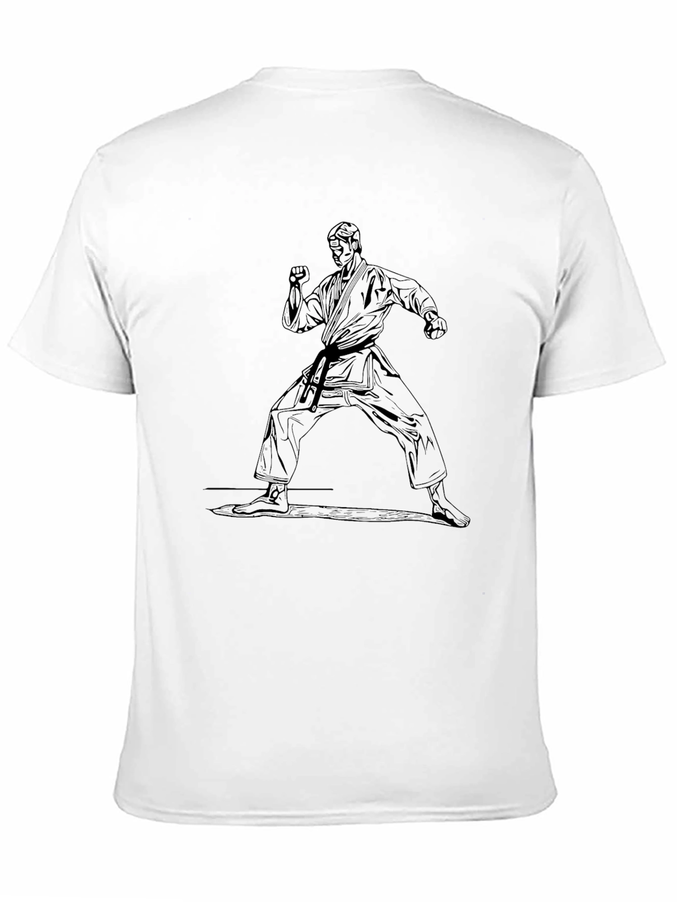 Karate Stance Graphic Tee - Martial Arts Black Shirt