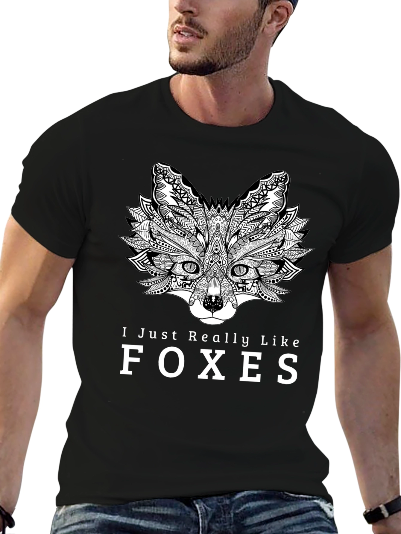 Fox Lover Black T-Shirt - Unique Animal Graphic Tee