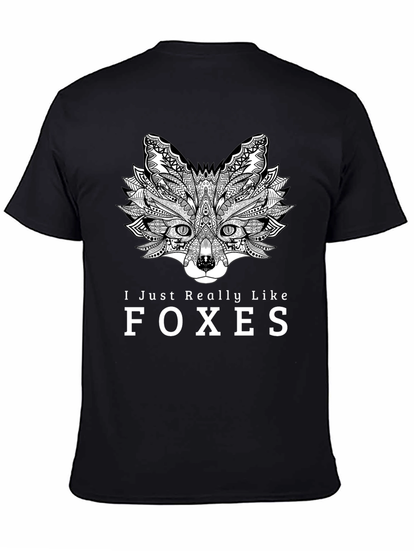 Fox Lover Black T-Shirt - Unique Animal Graphic Tee