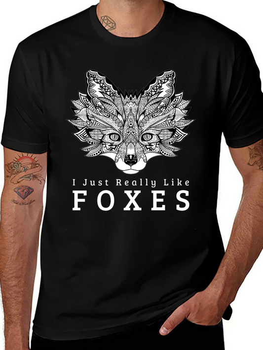 Fox Lover Black T-Shirt - Unique Animal Graphic Tee