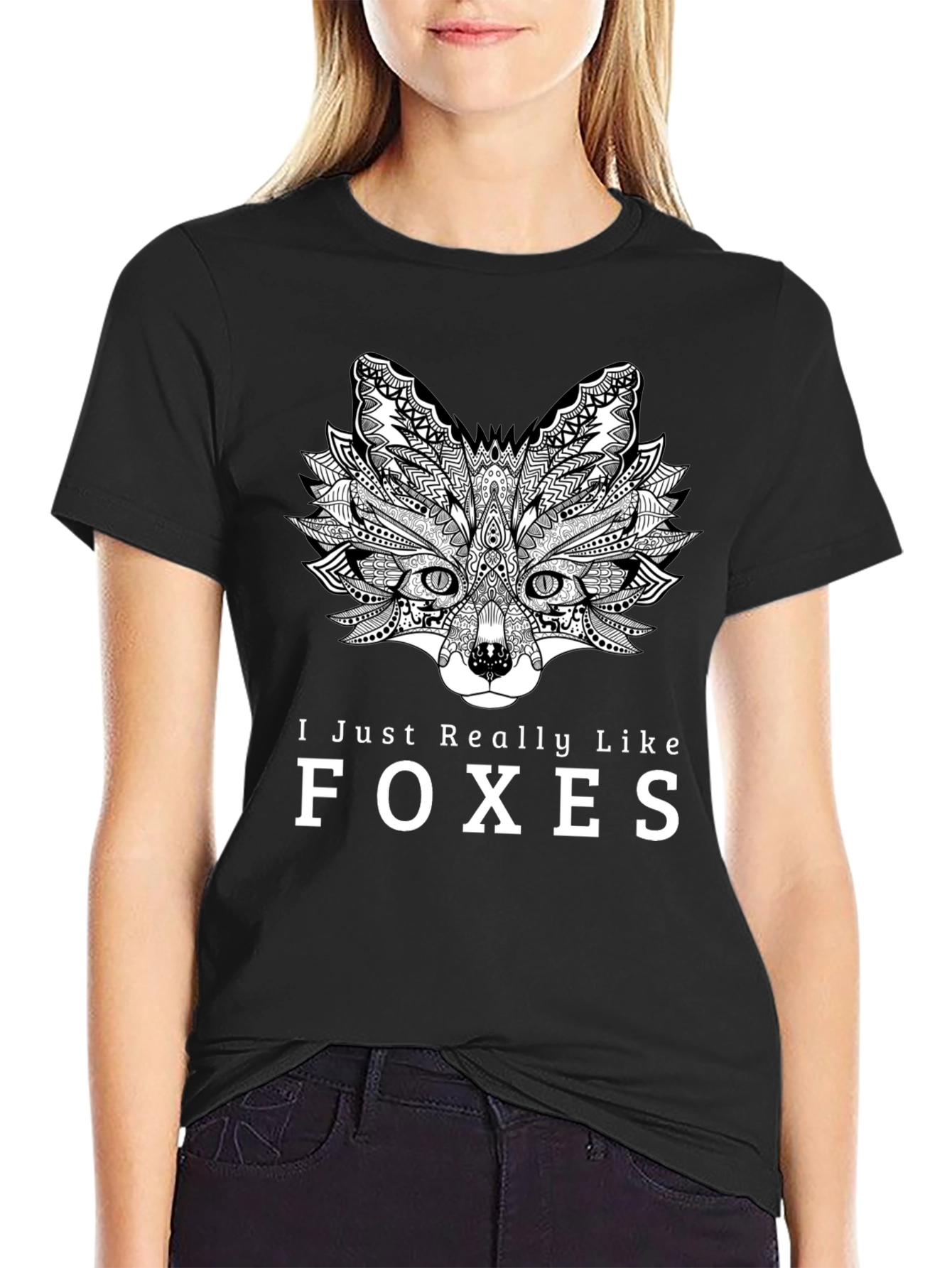Fox Lover Black T-Shirt - Unique Animal Graphic Tee