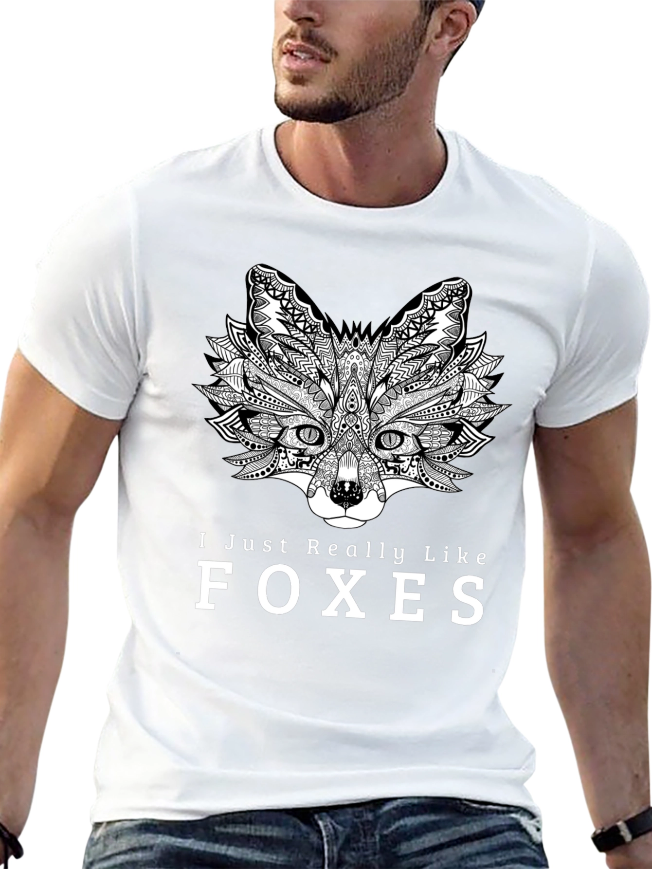 Fox Lover Black T-Shirt - Unique Animal Graphic Tee