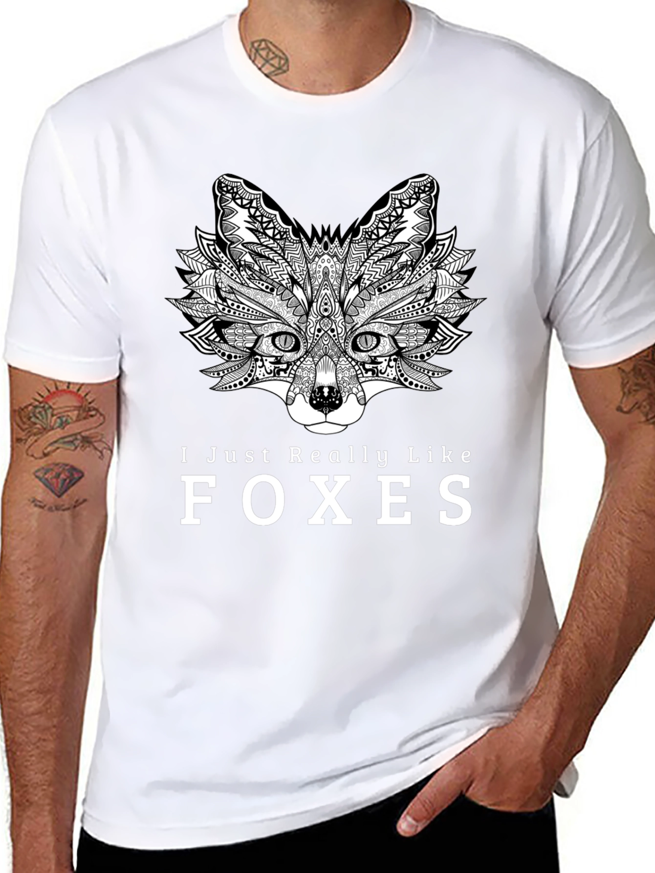 Fox Lover Black T-Shirt - Unique Animal Graphic Tee