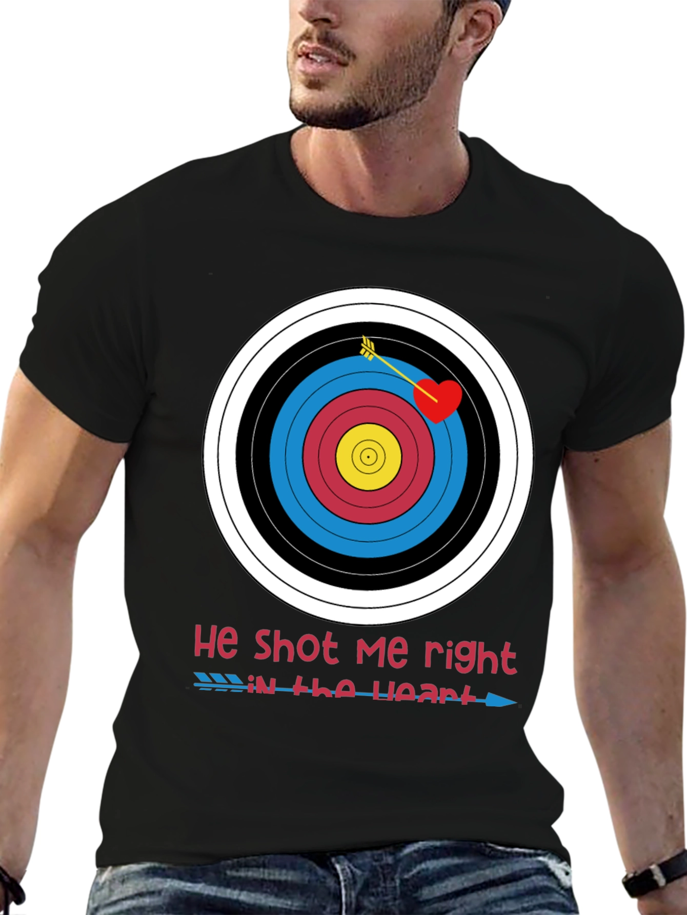 He Shot Me Right in the Heart Valentines T-Shirt
