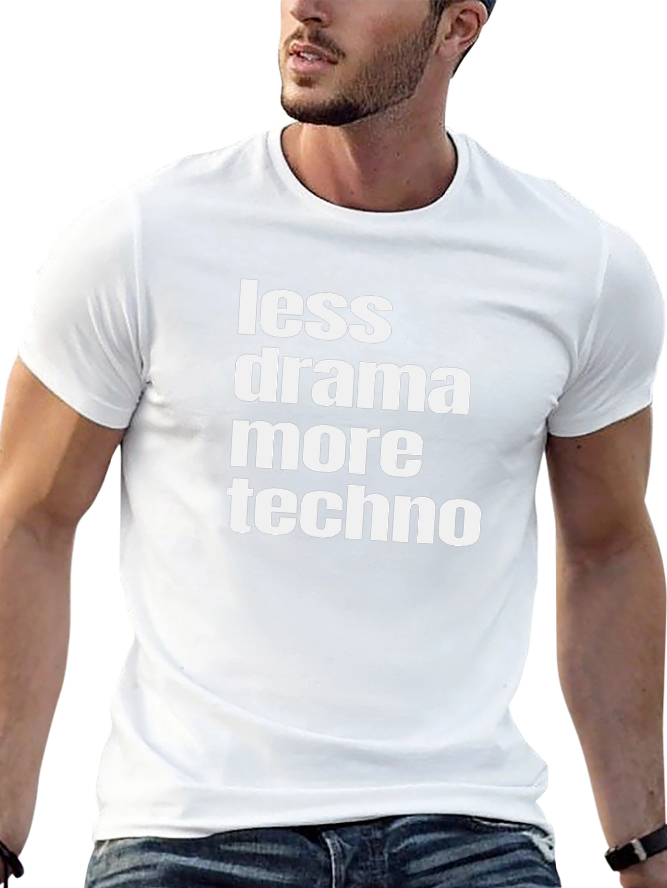 Less Drama More Techno Graphic Tee - Black