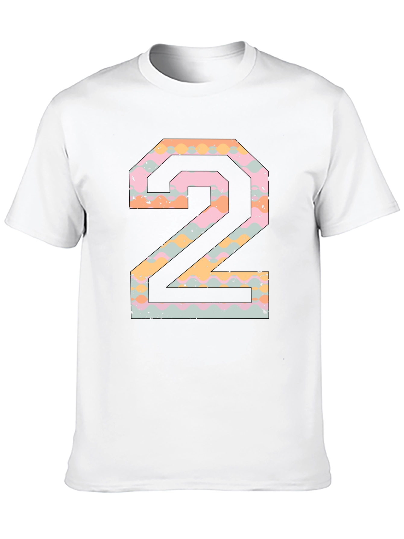 Number 2 Graphic Print Black T-Shirt