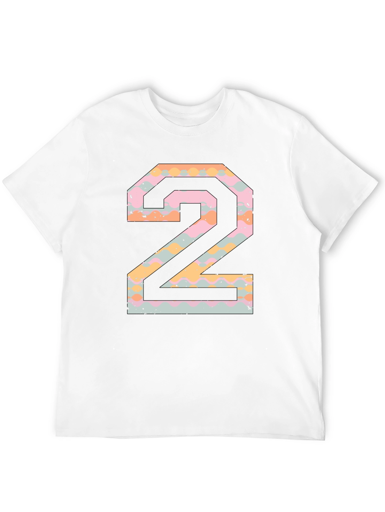 Number 2 Graphic Print Black T-Shirt