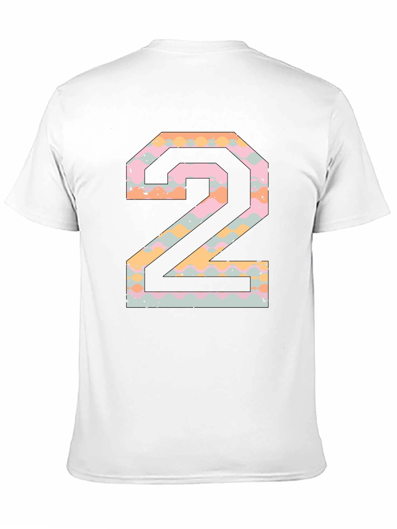 Number 2 Graphic Print Black T-Shirt