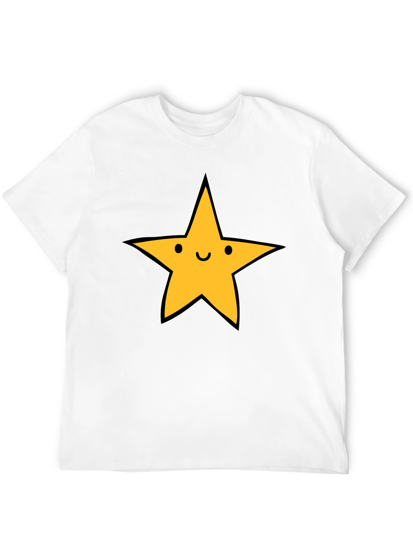 Happy Star Graphic Tee - Black Casual T-Shirt