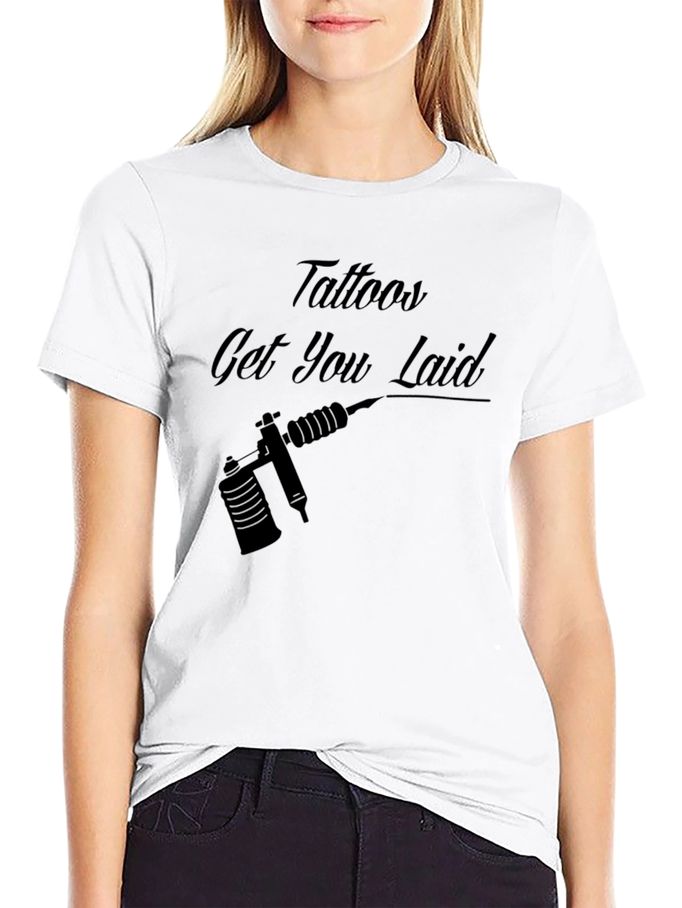 Tattoos Get You Laid Black Graphic Tee