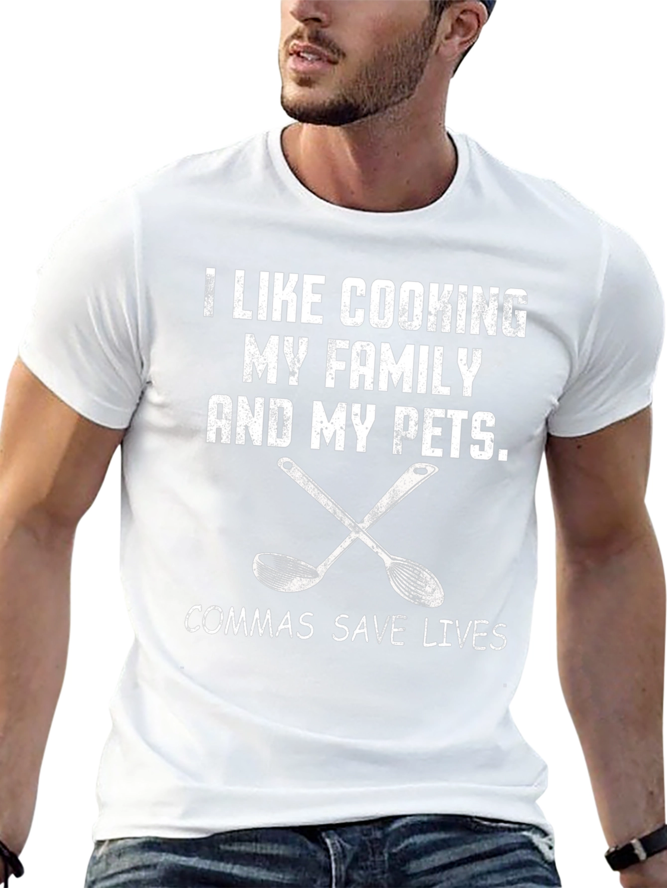 Funny Cooking T-Shirt: Commas Save Lives!