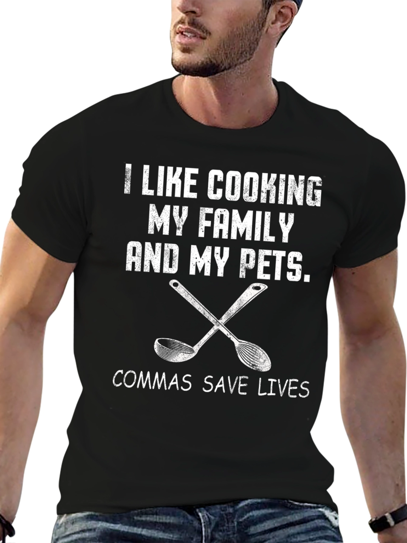 Funny Cooking T-Shirt: Commas Save Lives!