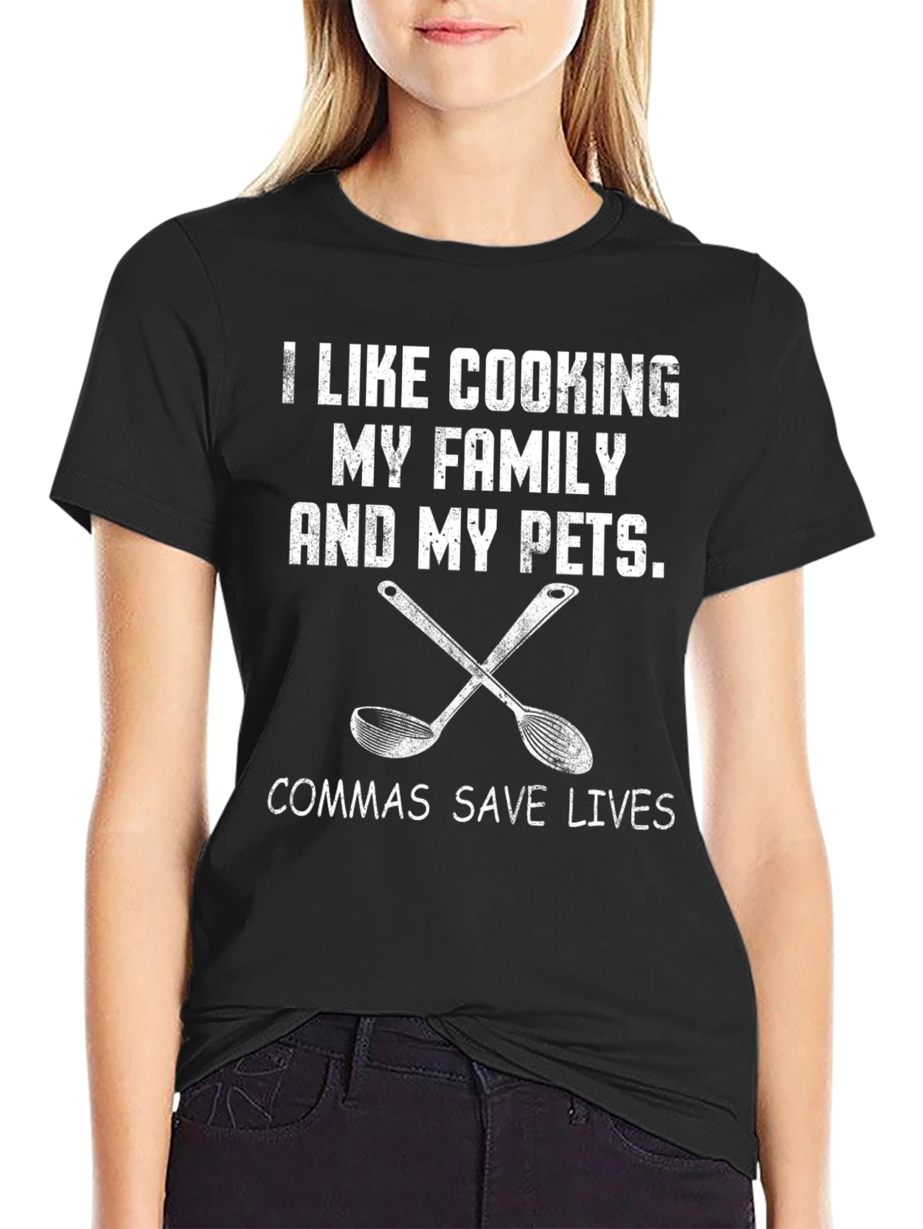 Funny Cooking T-Shirt: Commas Save Lives!