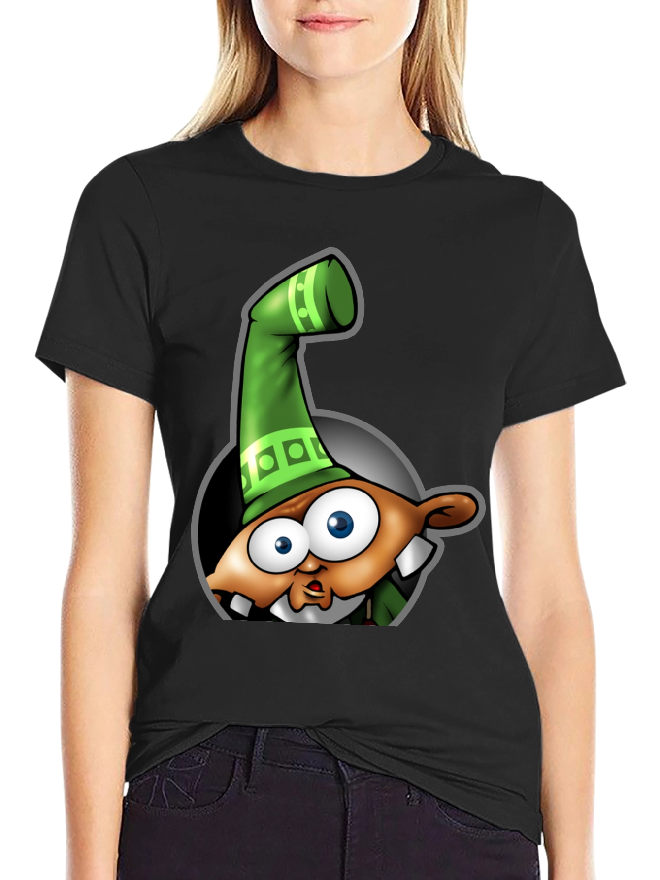Cartoon Elf Graphic T-Shirt
