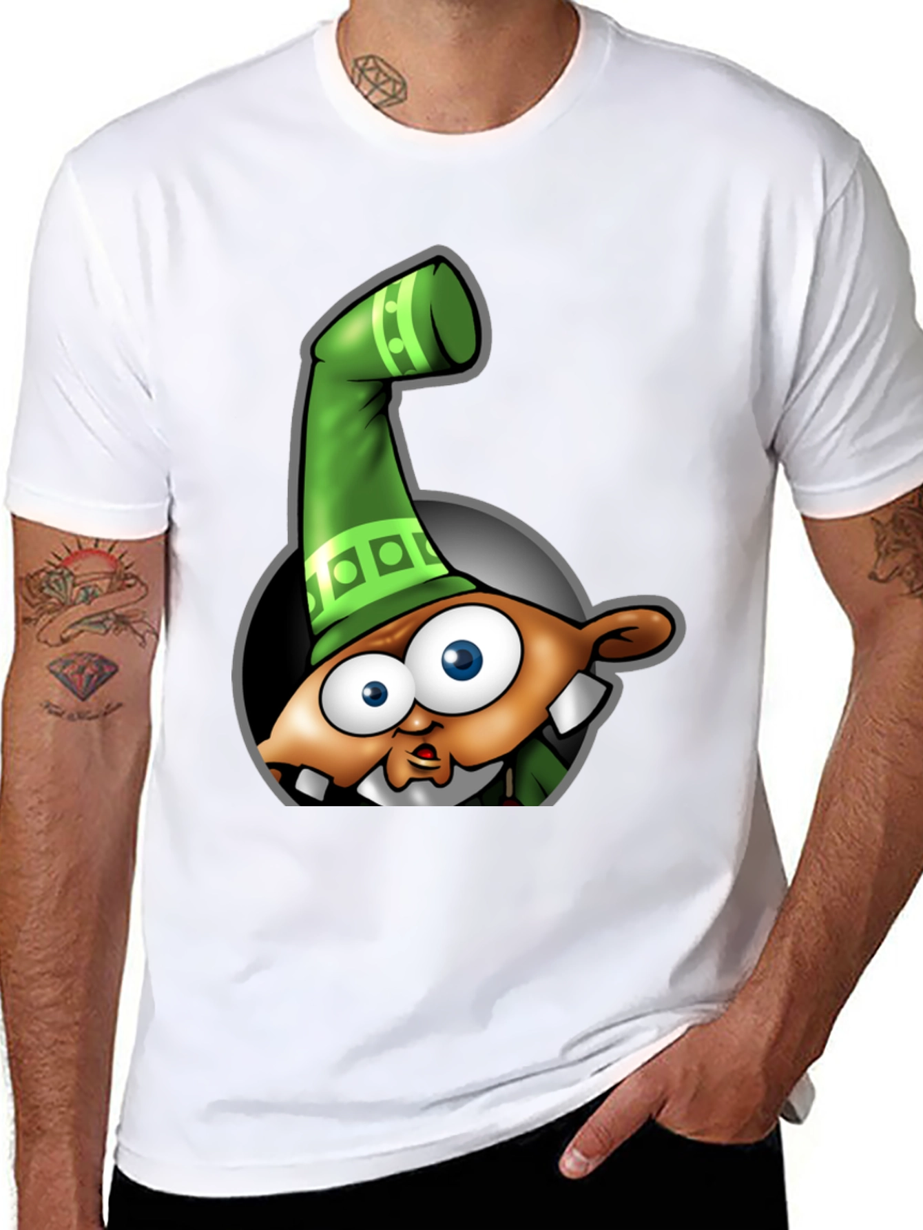 Cartoon Elf Graphic T-Shirt