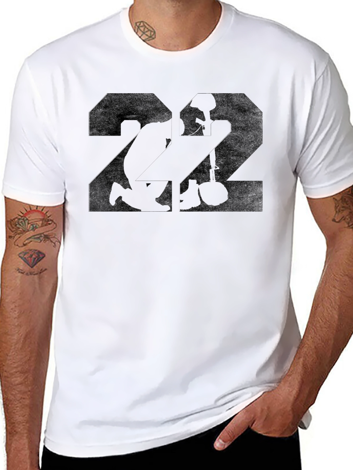 Black 22 Veteran T-Shirt