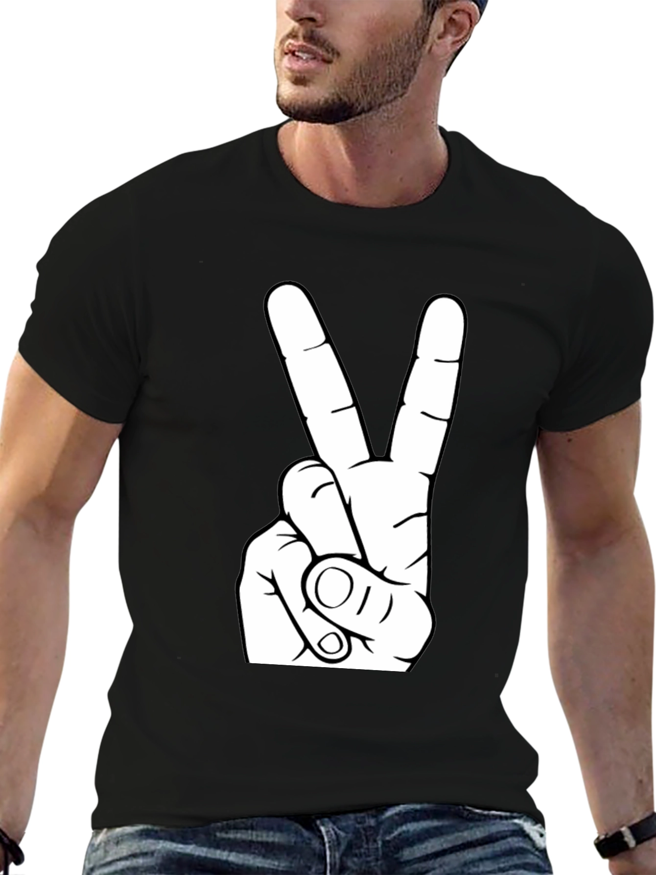 Peace Sign Graphic Tee - Black T-Shirt