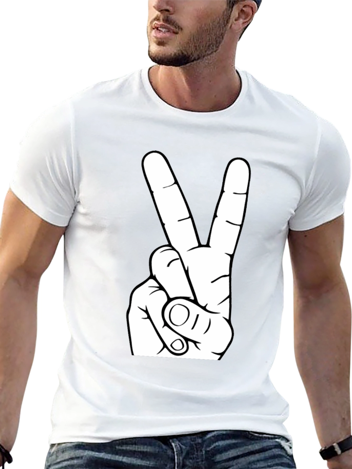 Peace Sign Graphic Tee - Black T-Shirt