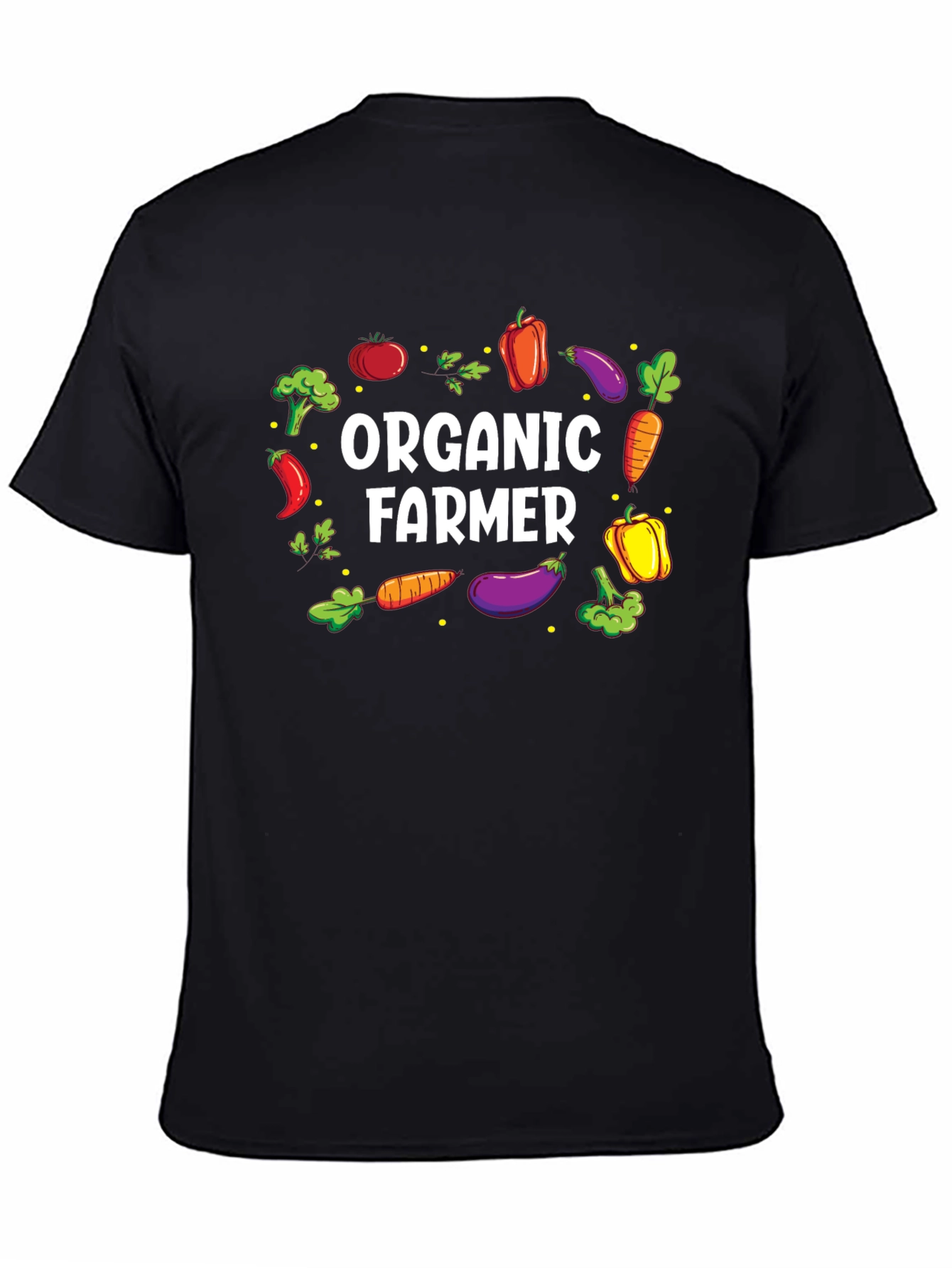 Organic Farmer Graphic Tee - Black Cotton T-Shirt
