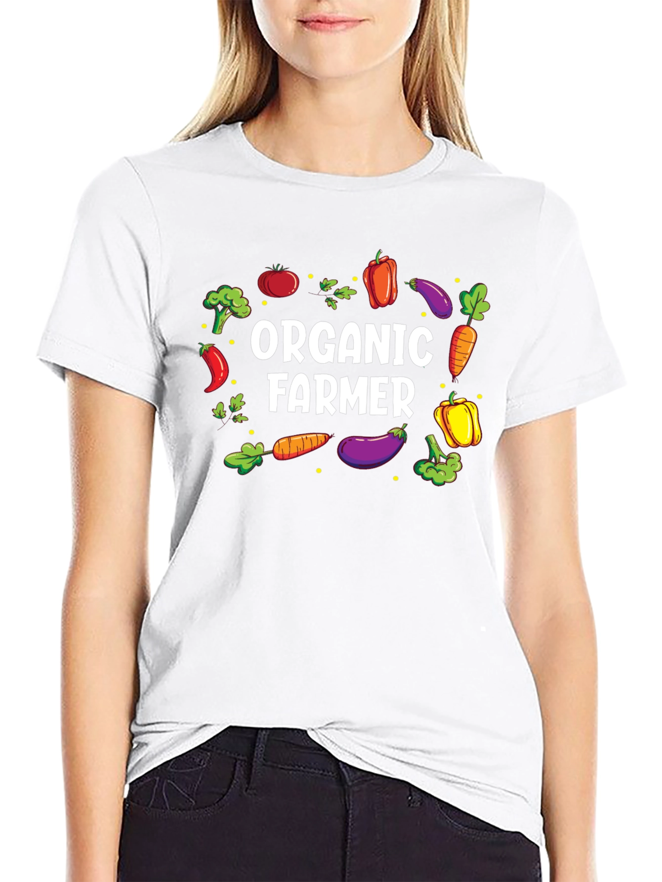Organic Farmer Graphic Tee - Black Cotton T-Shirt