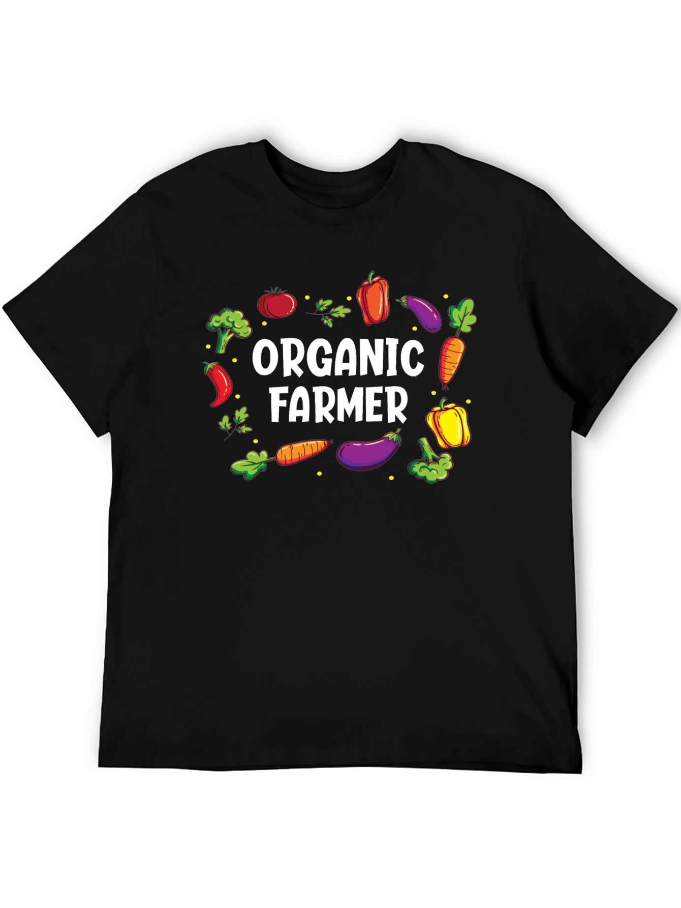 Organic Farmer Graphic Tee - Black Cotton T-Shirt