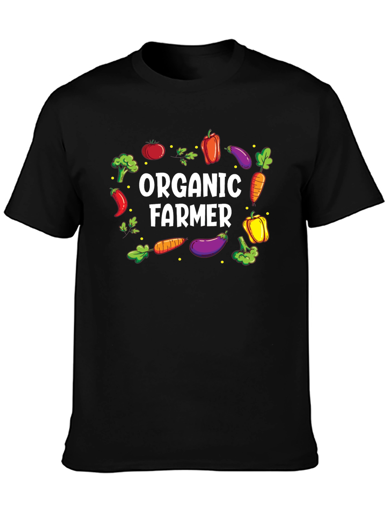 Organic Farmer Graphic Tee - Black Cotton T-Shirt