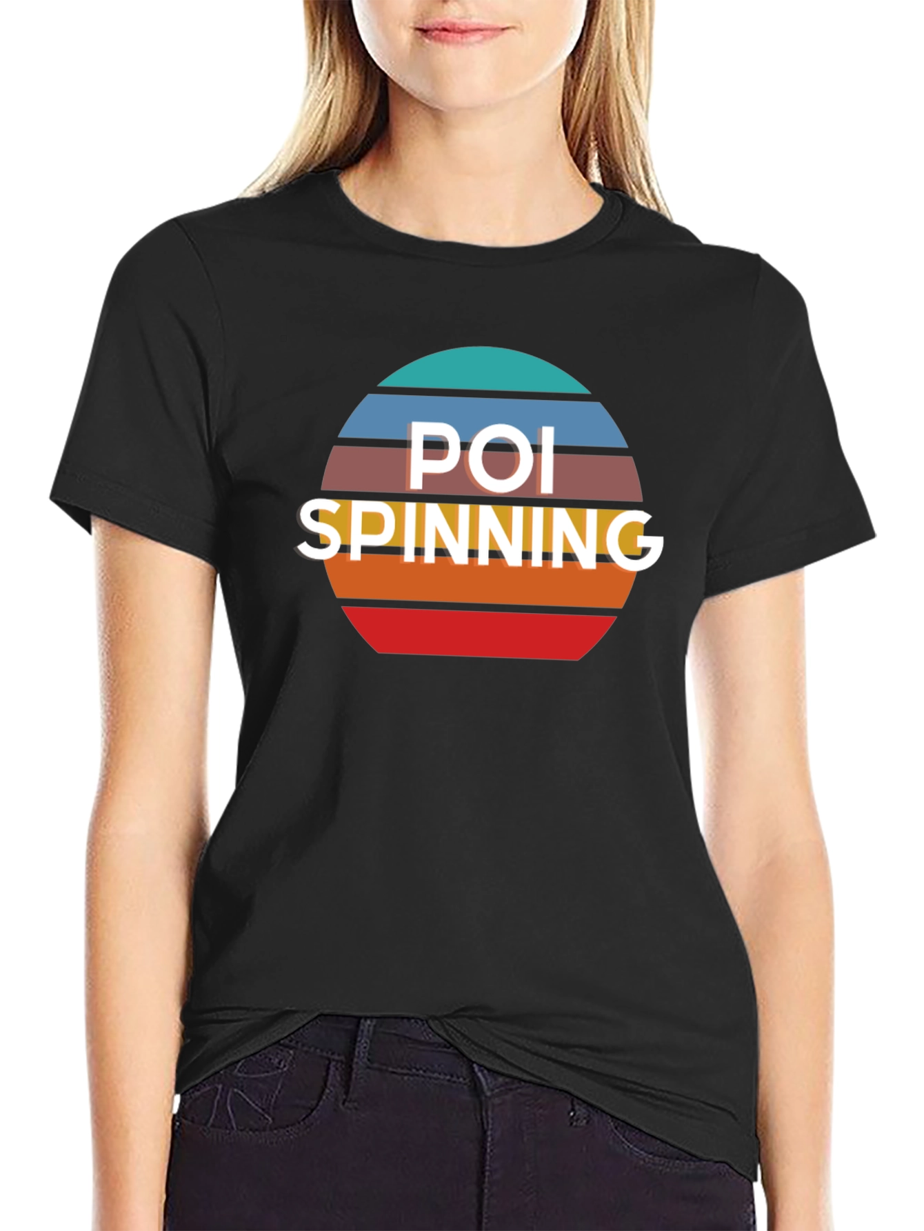 Poi Spinning Retro T-Shirt - Black