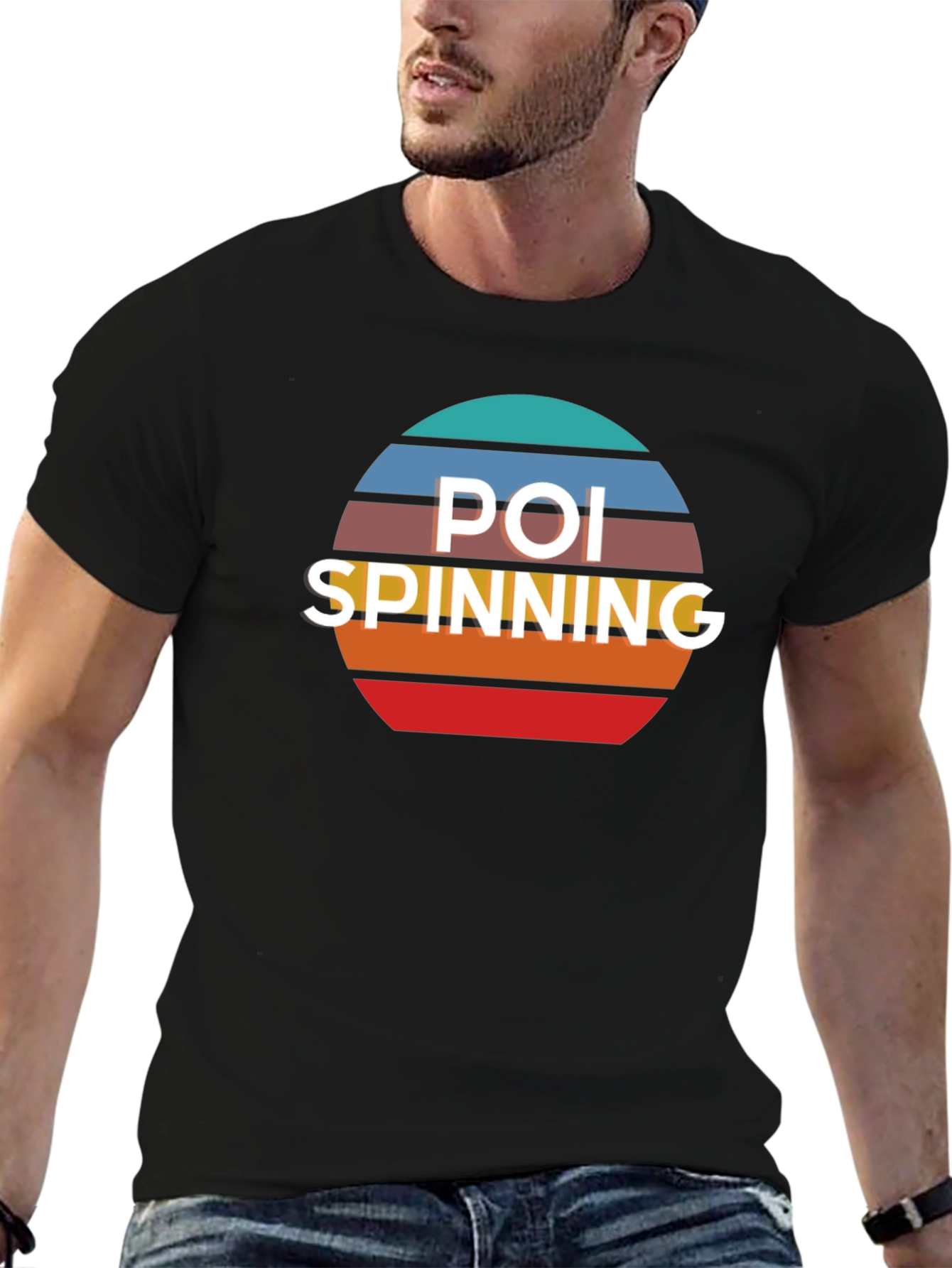 Poi Spinning Retro T-Shirt - Black