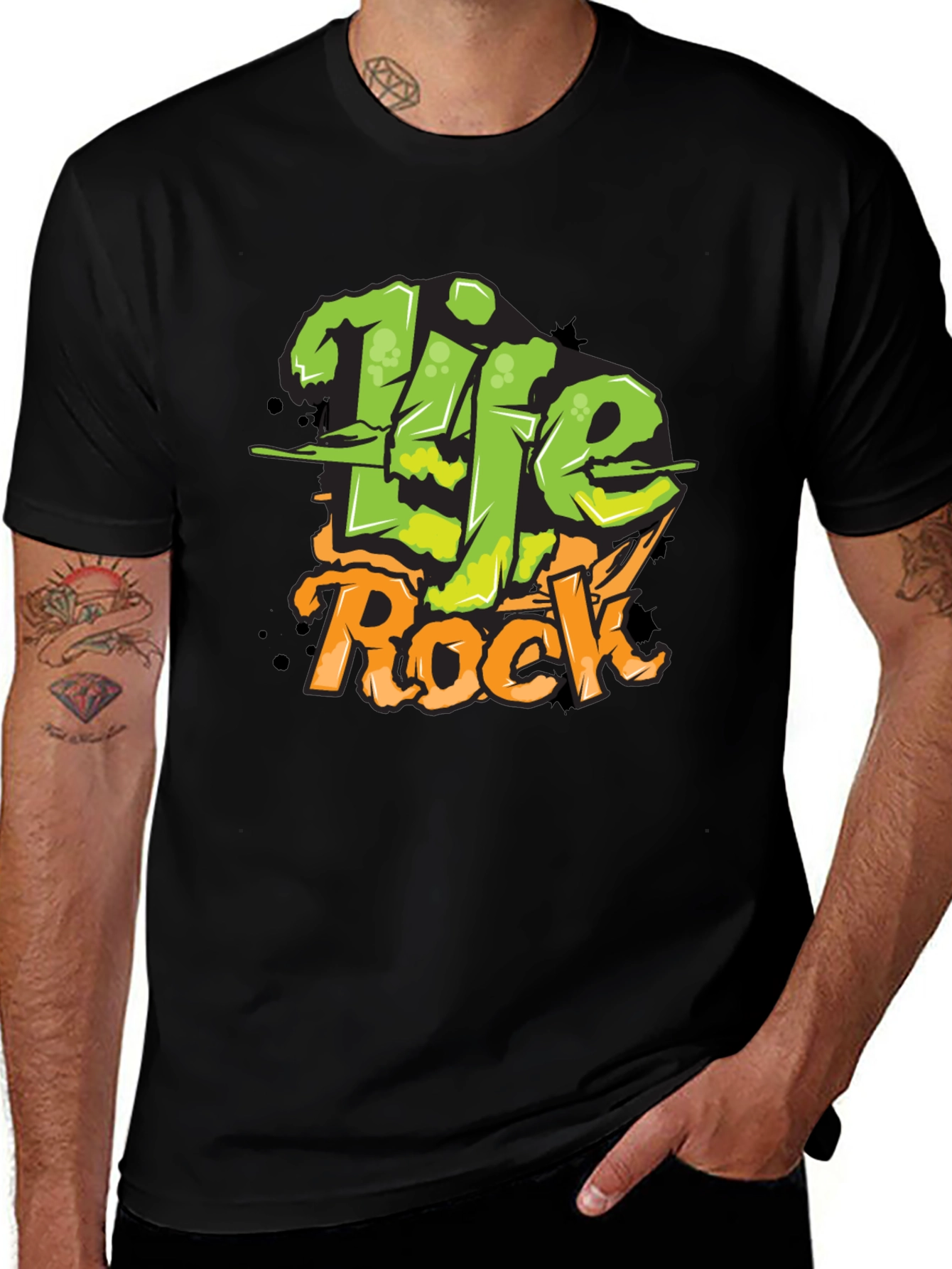 Life Rock Mens Graphic T-Shirt - Cool Streetwear Tee
