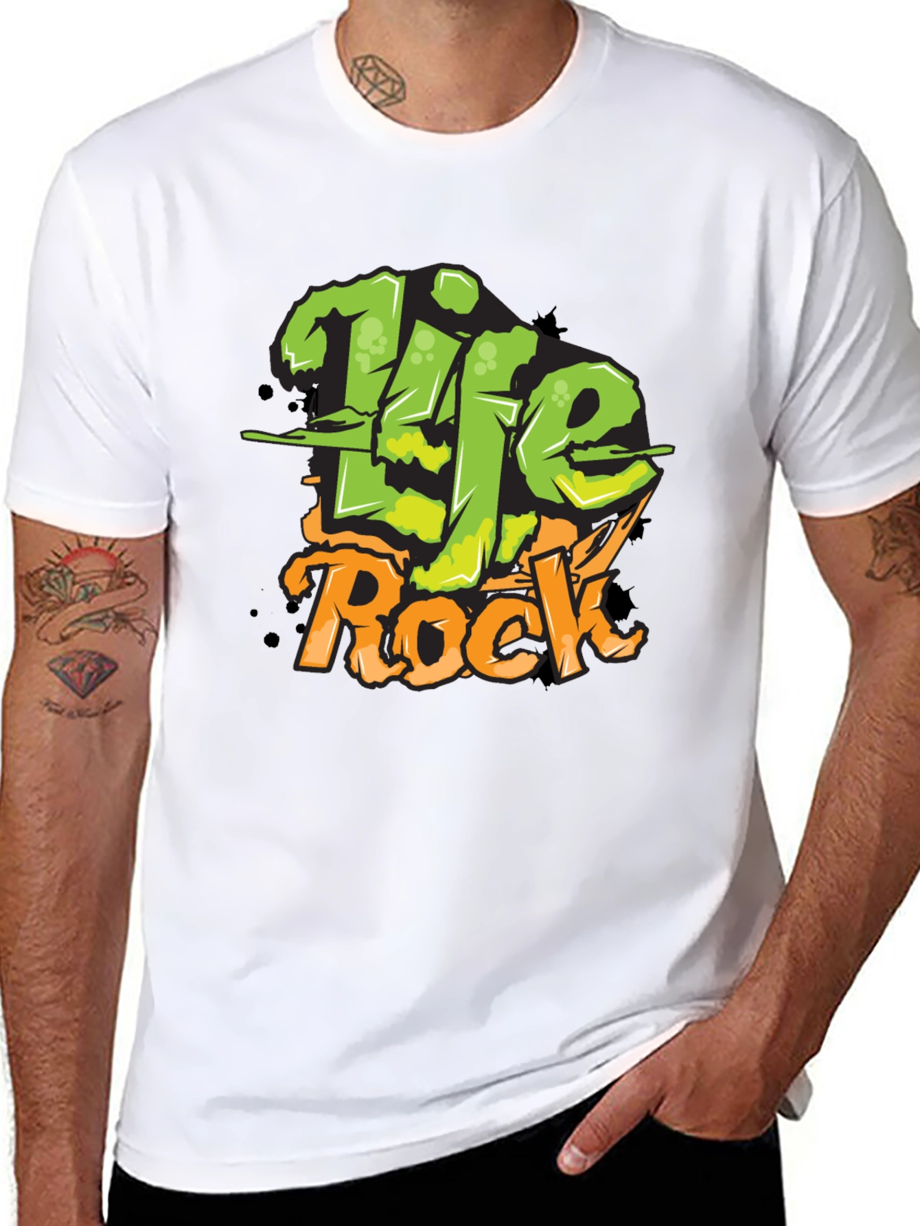 Life Rock Mens Graphic T-Shirt - Cool Streetwear Tee