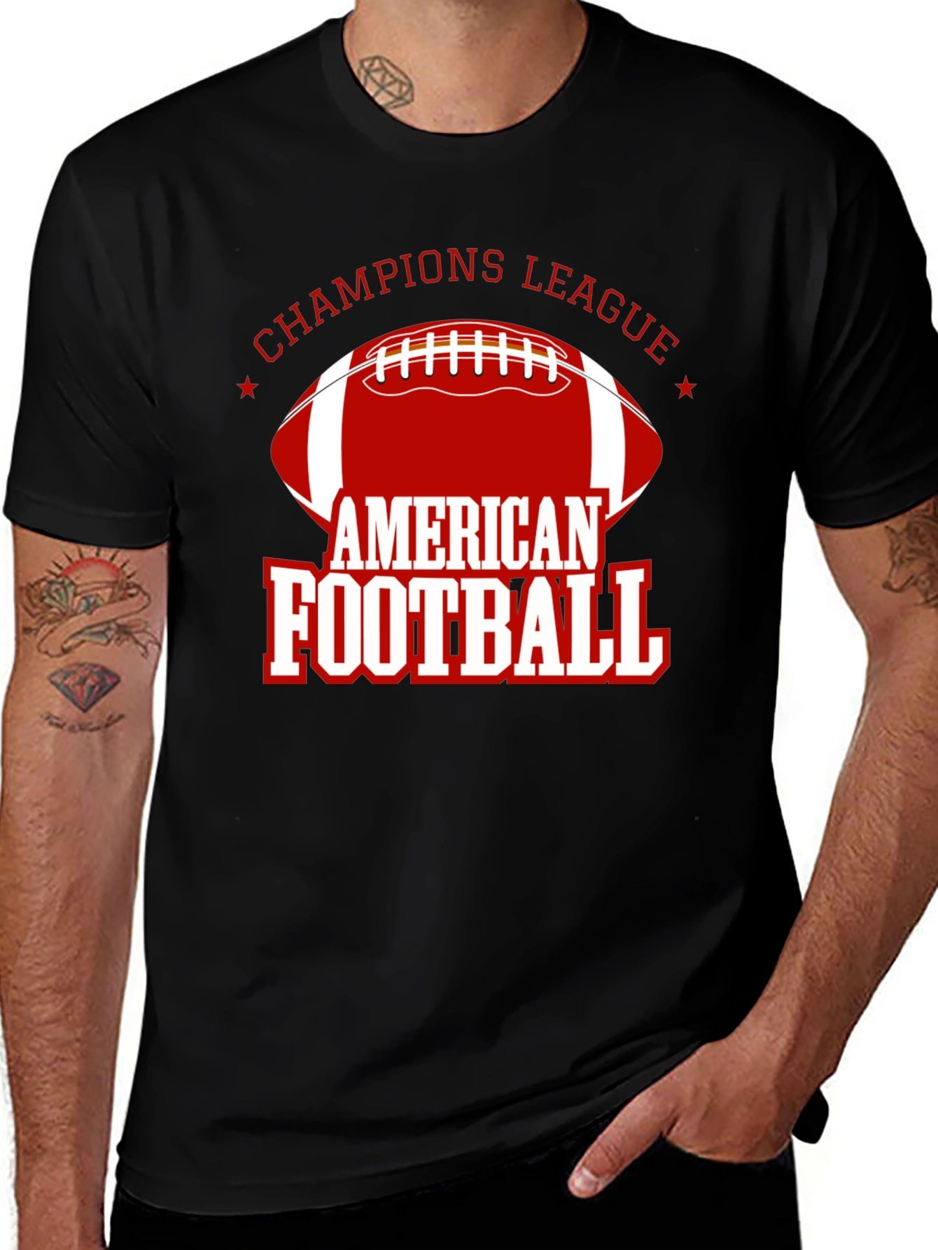 American Football Champions League Black T-Shirt
