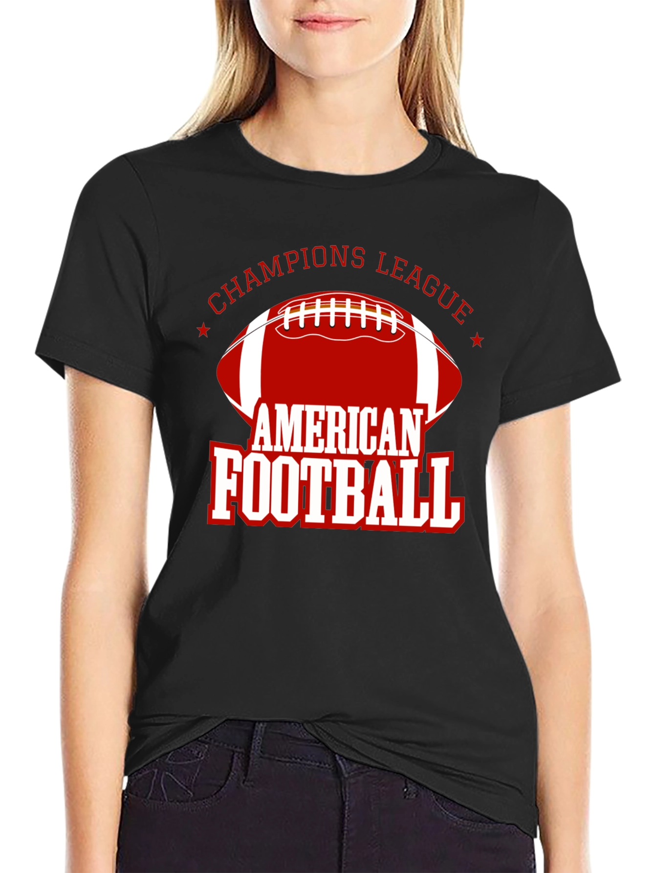 American Football Champions League Black T-Shirt