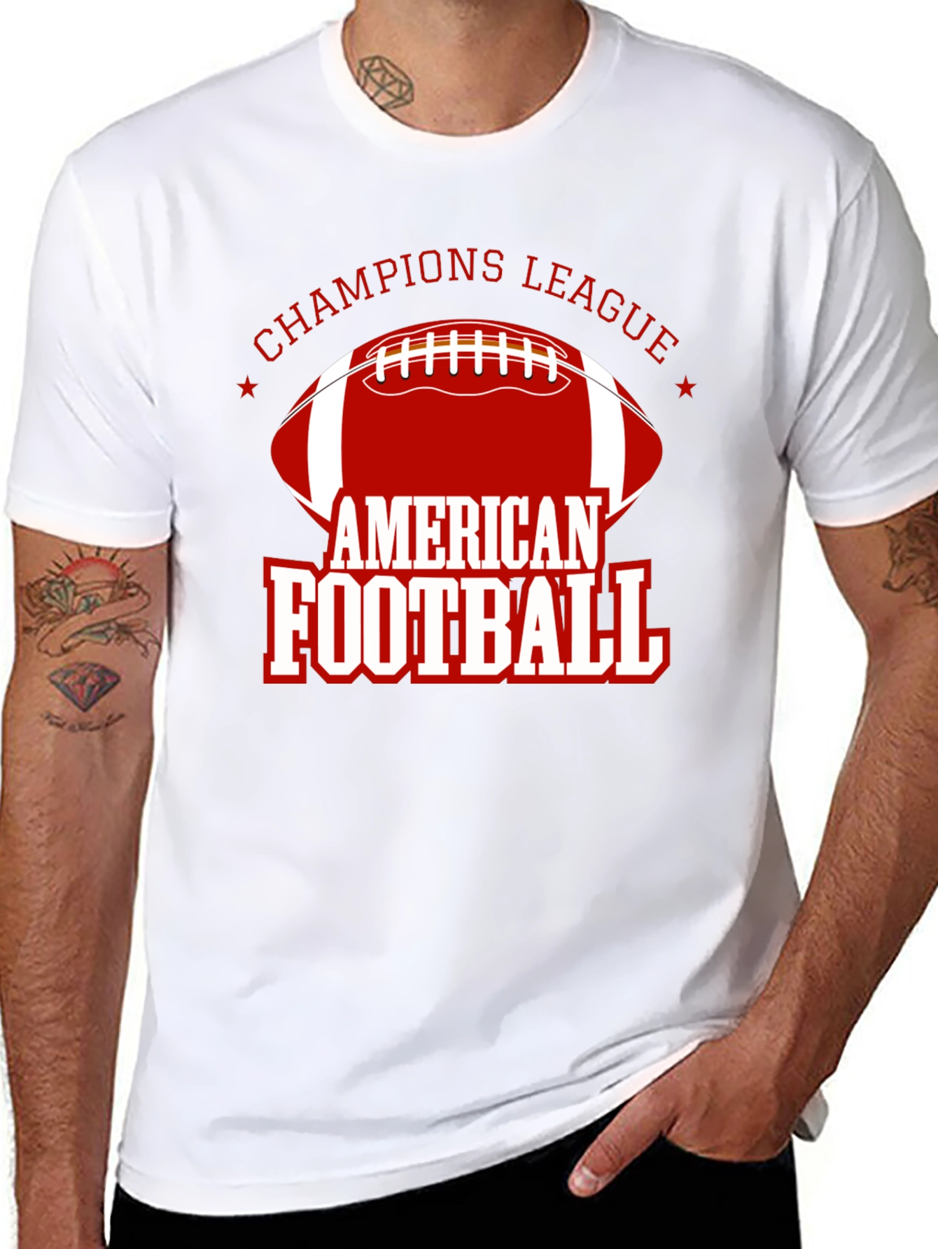 American Football Champions League Black T-Shirt