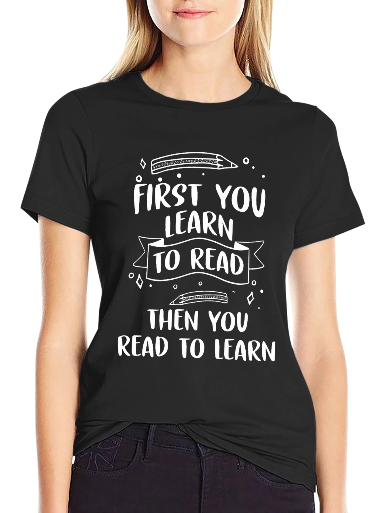 Learn to Read Black Tee