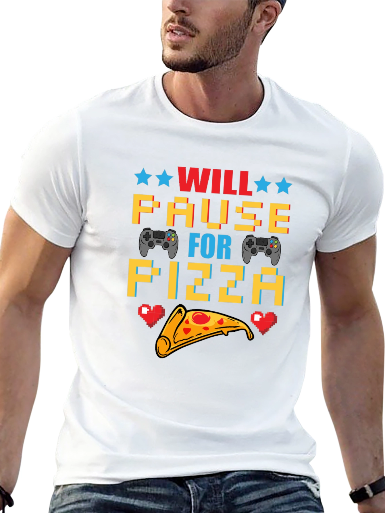Will Pause for Pizza Gaming T-Shirt