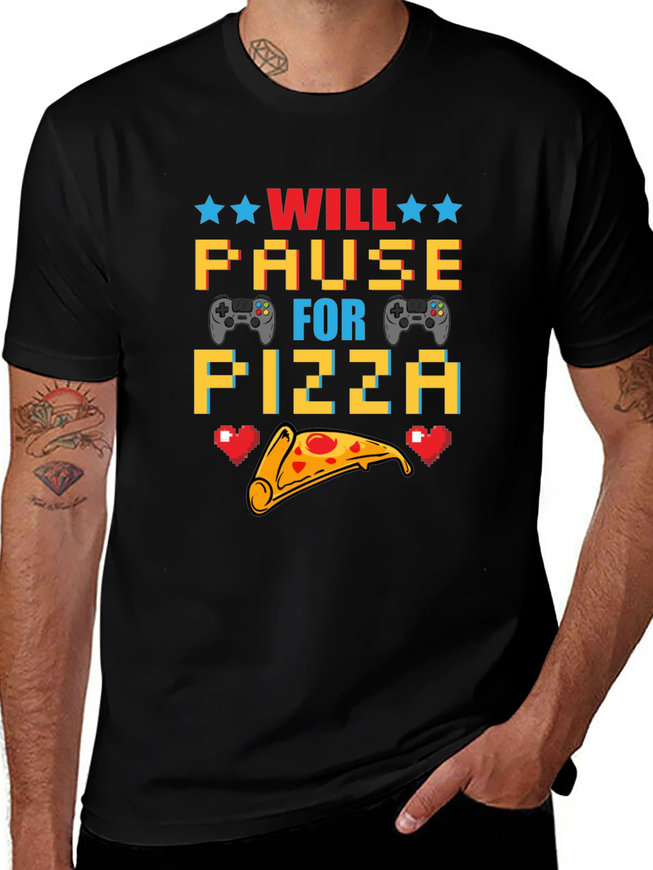 Will Pause for Pizza Gaming T-Shirt