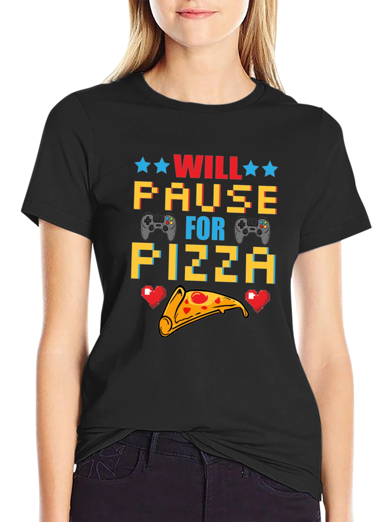 Will Pause for Pizza Gaming T-Shirt