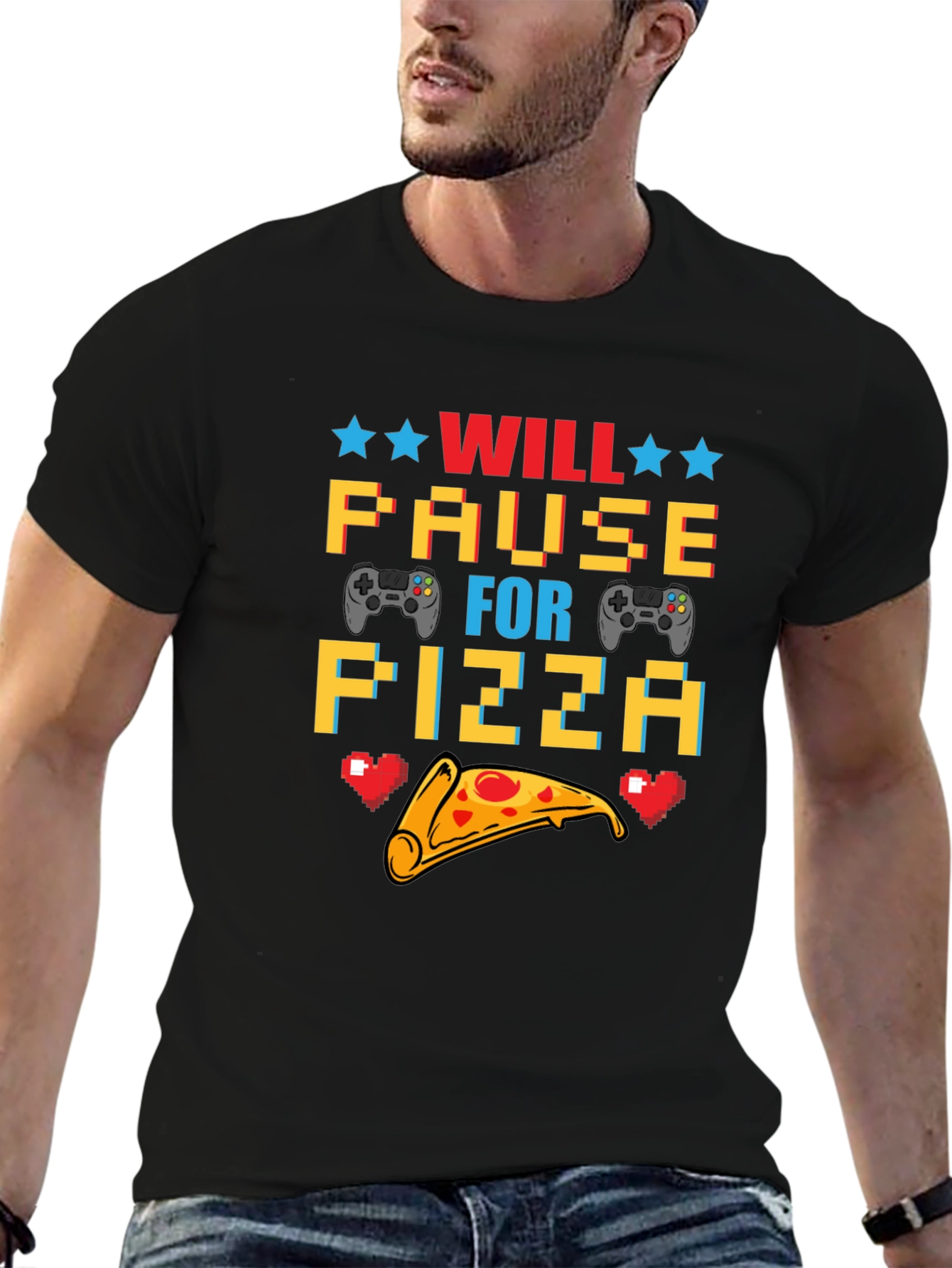 Will Pause for Pizza Gaming T-Shirt
