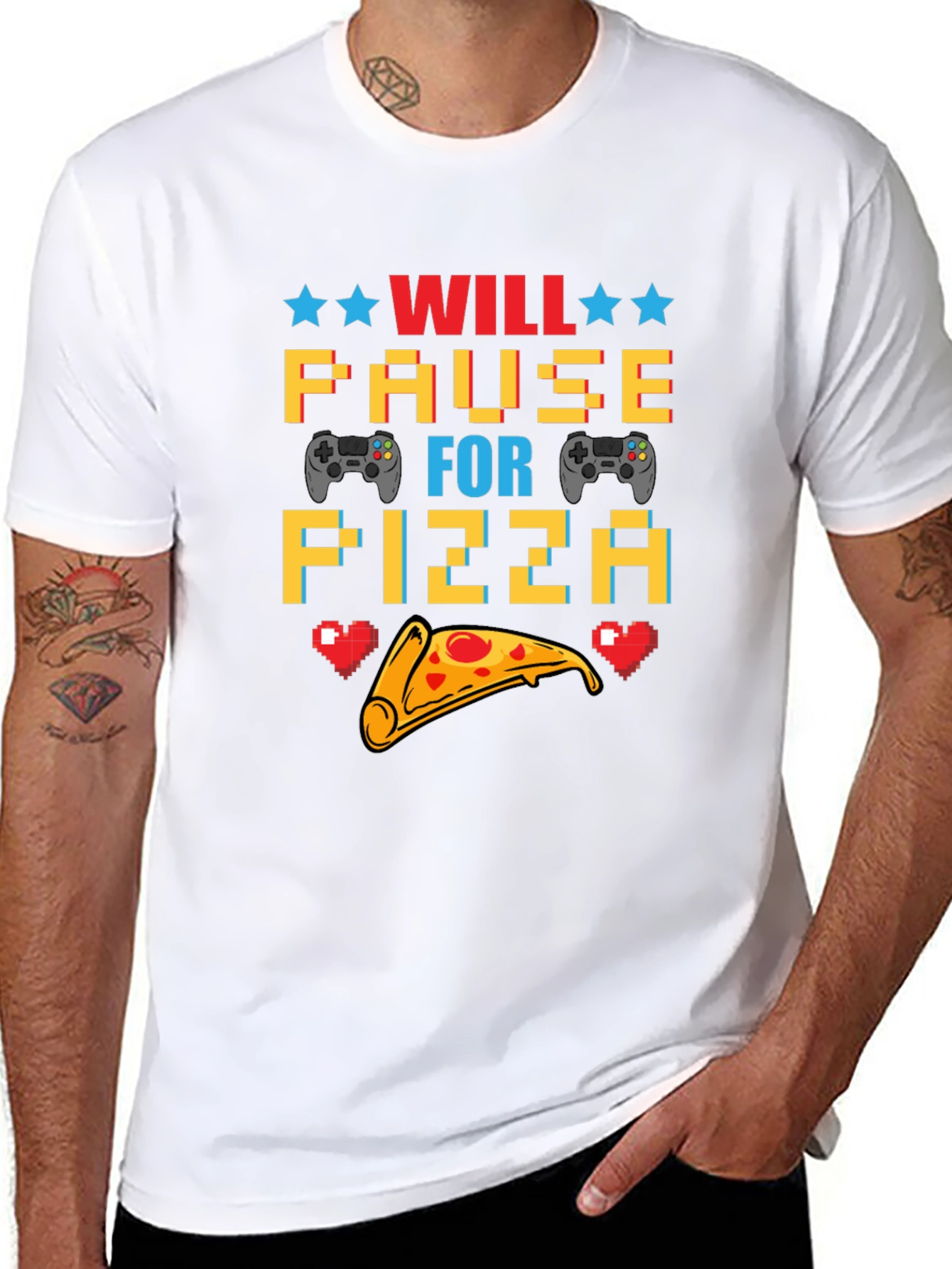 Will Pause for Pizza Gaming T-Shirt