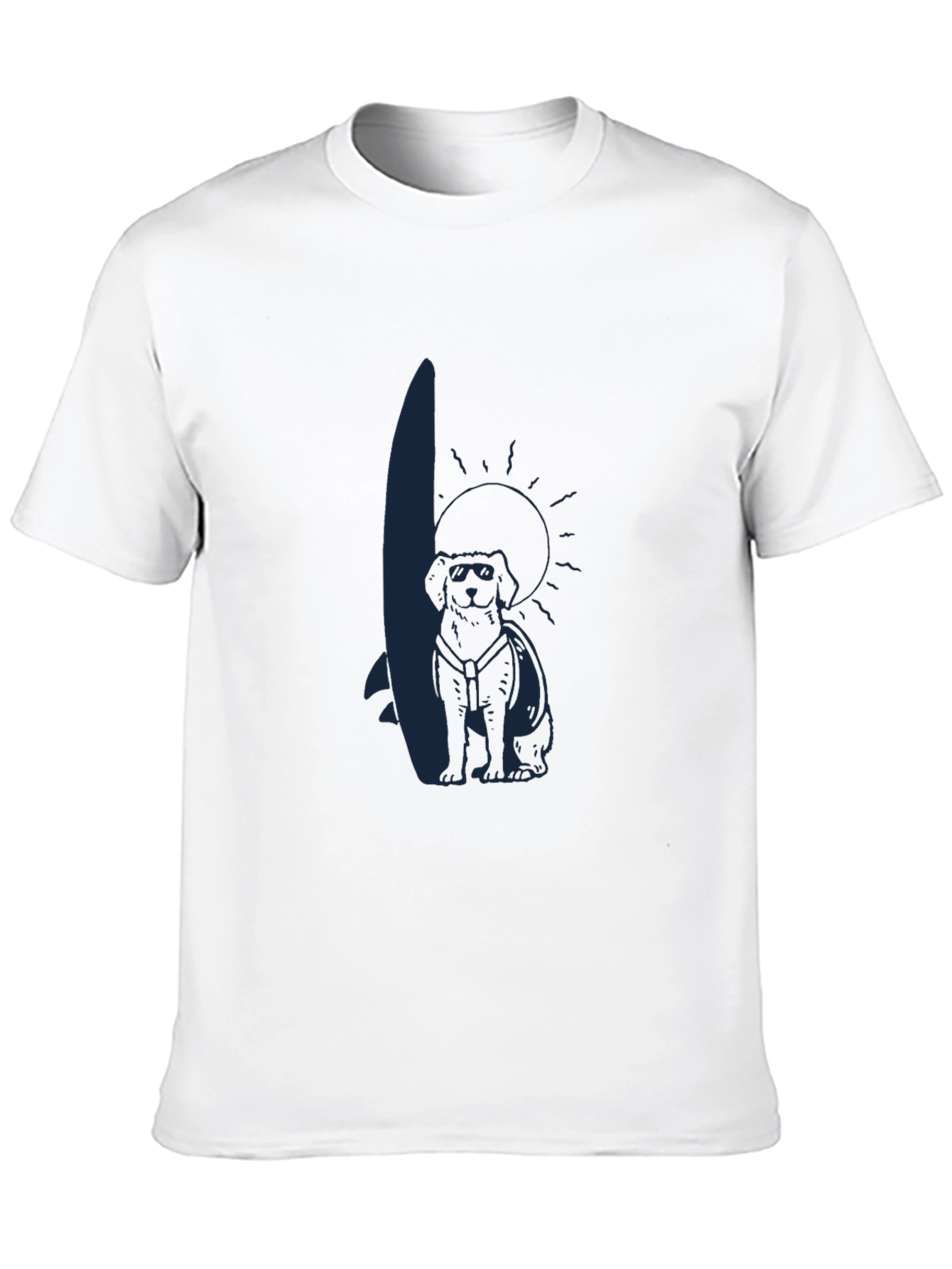 Cool Dog Surfer Graphic Tee - Black