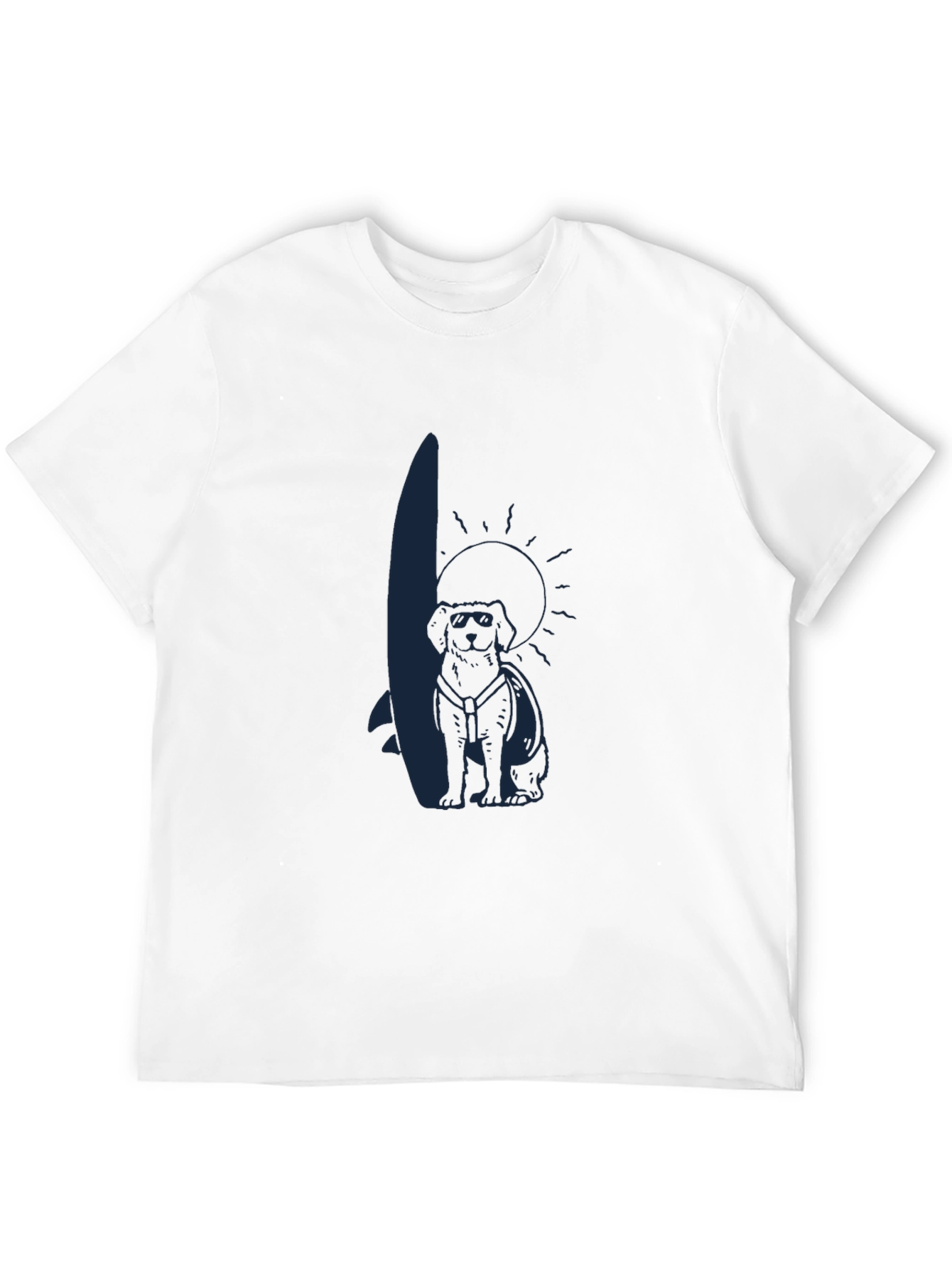Cool Dog Surfer Graphic Tee - Black