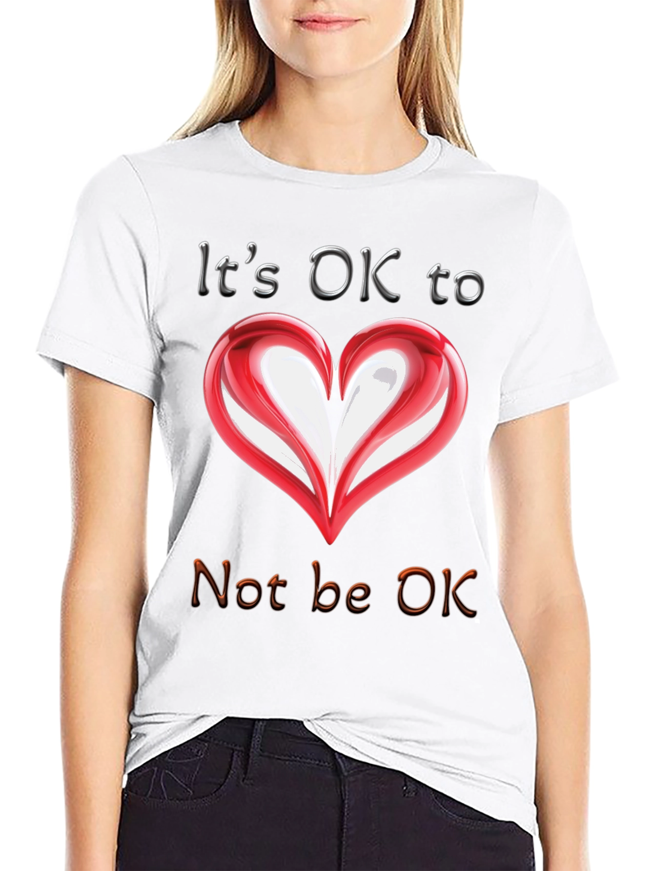 Its OK to Not Be OK Heart T-Shirt